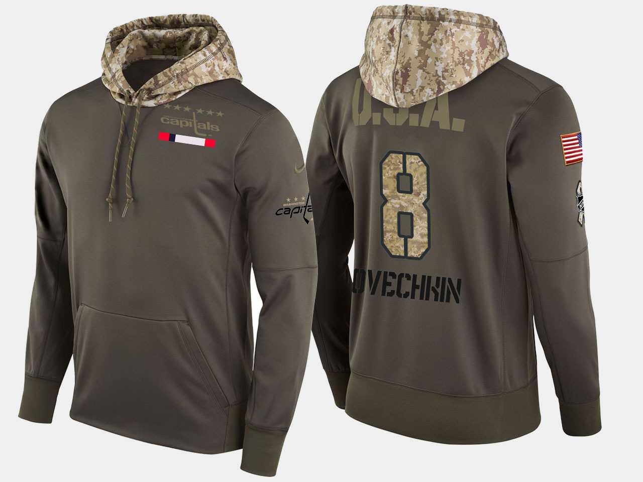 Nike Capitals 8 Alex Ovechkin Olive Salute To Service Pullover Hoodie,We sell and wholesale Nike Capitals 8 Alex Ovechkin Olive Salute To Service Pullover Hoodie on line form chian!